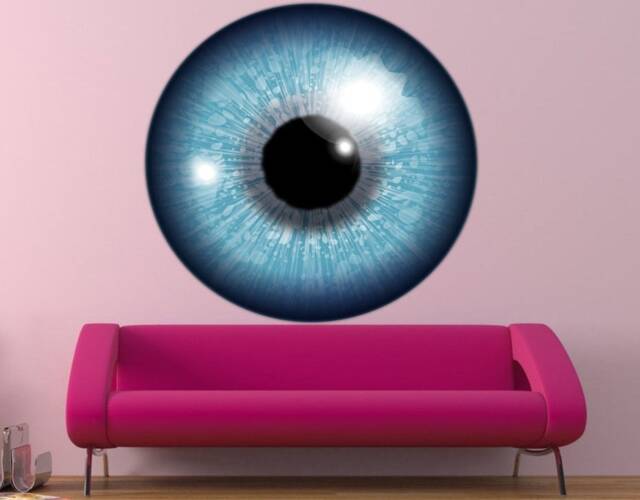 Huge Eye Full Color Decal, Big Color Sticker, Wall Art Cn 169