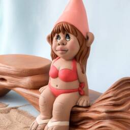 Garden Gnome - Girl Beach House Tropical Bathing Suit Gnome Female Vacation Home Decor - thumbnail 3