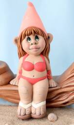 Garden Gnome - Girl Beach House Tropical Bathing Suit Gnome Female Vacation Home Decor
