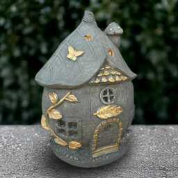 Outdoor Forest House Figurine Stone Fairy Cottage Statue Concrete Decoration Cement Woodland Ornament Fairy Art Lover Gift