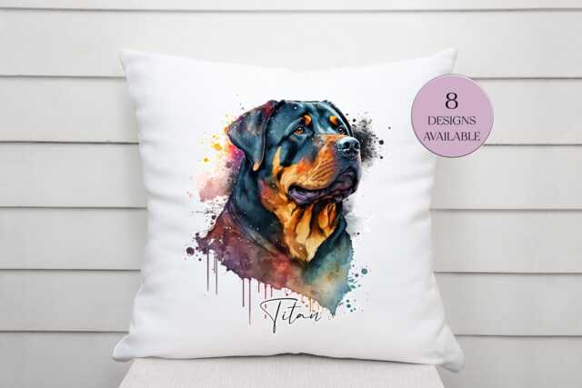 Personalised Rottweiler Cushion - Custom Dog Throw Pillow Home Decor Lover - image 1