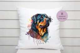 Personalised Rottweiler Cushion - Custom Dog Throw Pillow Home Decor Lover - thumbnail 1