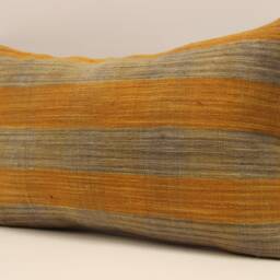 Vintage Turkish Kilim Pillow Wool Lumbar Cushion Cover - 12x20 In - thumbnail 3