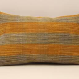 Vintage Turkish Kilim Pillow Wool Lumbar Cushion Cover - 12x20 In - thumbnail 2