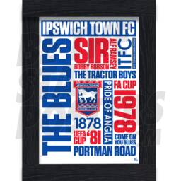 Ipswich Town Fc Word Poster - Officially Licensed Product Sizes A4/A3 A2 - thumbnail 2