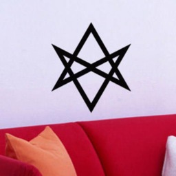 Unicursal Hexagram Decal, Aquarian Star, Supernatural Wall Art, Pagan Wiccan Occult Sticker - thumbnail 2
