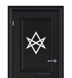 Unicursal Hexagram Decal, Aquarian Star, Supernatural Wall Art, Pagan Wiccan Occult Sticker - thumbnail 1