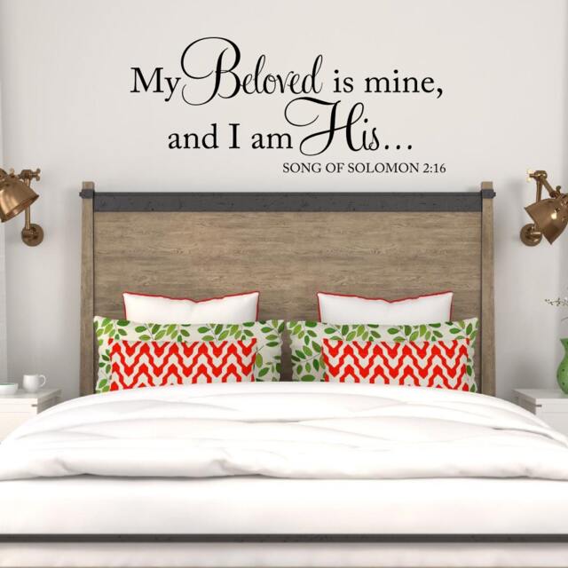 My Beloved Is Mine Decal - Song Of Solomon Bible Verse Wall Christian Bedroom Art Marriage Scripture Vinyl - image 1