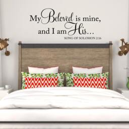 My Beloved Is Mine Decal - Song Of Solomon Bible Verse Wall Christian Bedroom Art Marriage Scripture Vinyl - thumbnail 1