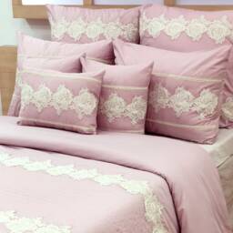 King, Queen & Twin Size Pink Decorative Duvet Cover Set, Cotton Lace Embroidery, French Toile Contemporary - Elegance - thumbnail 3