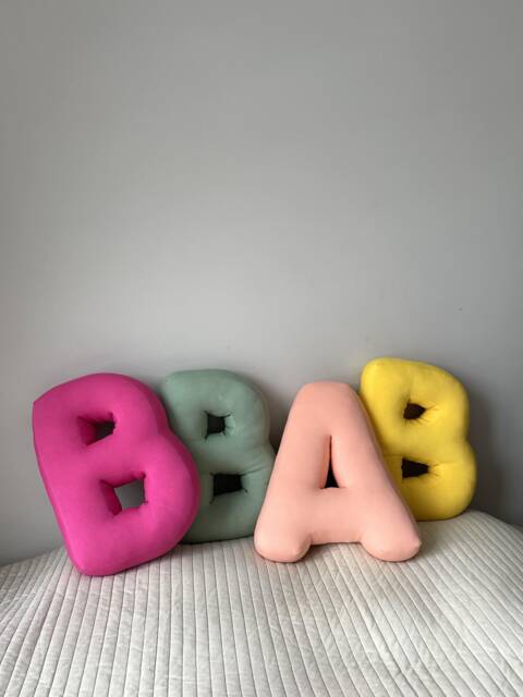 Personalized Pillow Initial Letter Room Decor Soft Fabric Letters - image 1