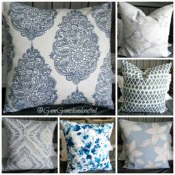 Ikat.pillow Cover.slipcovers.toss Pillows.throw Pillows.farmhouse Pillows.gray.spa Blue.beige.white.accent Pillows.home Decor Pillow Cover - thumbnail 4