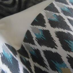 Ikat.pillow Cover.slipcovers.toss Pillows.throw Pillows.farmhouse Pillows.gray.spa Blue.beige.white.accent Pillows.home Decor Pillow Cover - thumbnail 2