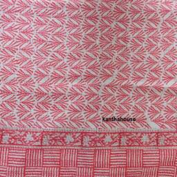 Handmade Queen Kantha Quilt Indian Cotton Bedspread Throw - thumbnail 3
