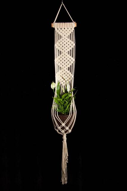 Macrame Plant Hanger/Hanging Planter Wall Holder Pot Cotton Bohemian Decor Boho Eco Home - image 1