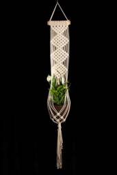 Macrame Plant Hanger/Hanging Planter Wall Holder Pot Cotton Bohemian Decor Boho Eco Home - thumbnail 1