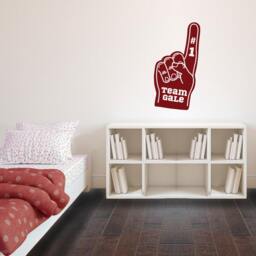 Personalized Sports Team Foam Finger Vinyl Wall Decal - thumbnail 3