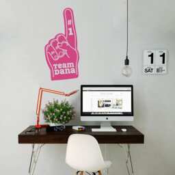 Personalized Sports Team Foam Finger Vinyl Wall Decal - thumbnail 1