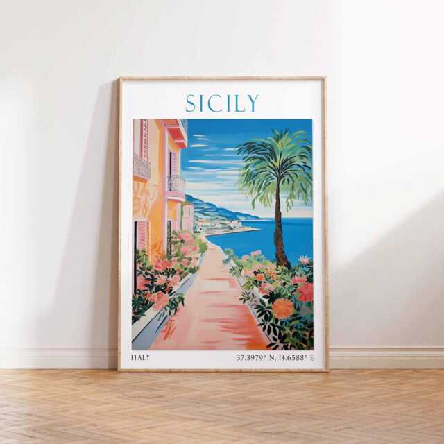 Sicily Travel Print, Wall Art, Poster, Italy Art - image 1