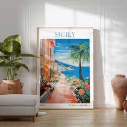 Sicily Travel Print, Wall Art, Poster, Italy Art - thumbnail 3
