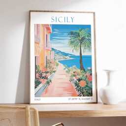 Sicily Travel Print, Wall Art, Poster, Italy Art - thumbnail 2