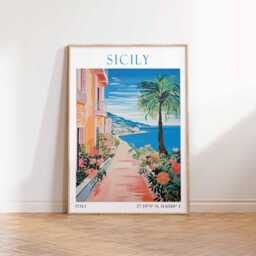 Sicily Travel Print, Wall Art, Poster, Italy Art - thumbnail 1