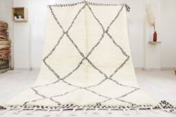 Authentic Moroccan Rug White - Handwoven Modern Living Room White Beni Ourain - thumbnail 1