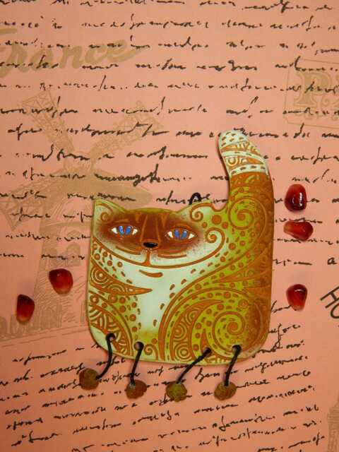Ceramic Mini-Wall Ornamental Cat. Siamese Cat. Wall Art. Cat Hanging. Hand Made Ceramics. Wall Hanging Decor - image 1