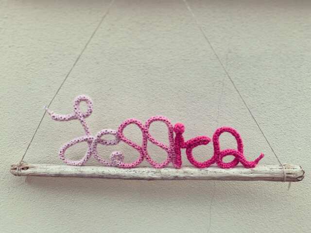 Personalised Word Name Crochet Wall Hanging - image 1