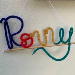 Personalised Word Name Crochet Wall Hanging - thumbnail 3