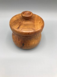 Turned Wooden Madrone Burl Lidded Vessel/Jewelry Box Ring