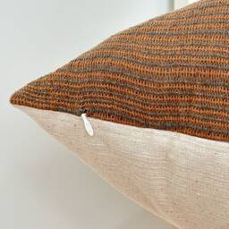 Brown Tribal Hemp Hand Woven Natural Dye Color Hmong Lumbar Pillow Cover - thumbnail 3