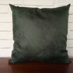 Smoky Blue Vegan Leather Pillow Cover Modern Triangle Design - thumbnail 4