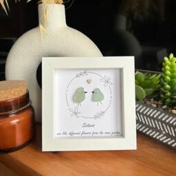 Sisters Bird Personalised Sea Glass Art. Are Like Different Flowers From The Same Garden - thumbnail 2