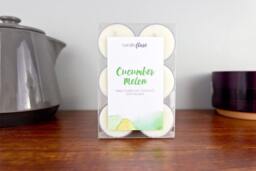 Cucumber Melon Soy Tealights Set Of Six Tealights, Cucumber Melon Spring Candle, Scented