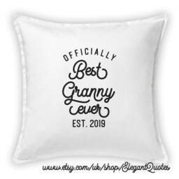 Granny Gift - Personalised Cushion Cover For Best Granny Ever With White Or Black Vinyl Design, Birthday - thumbnail 2