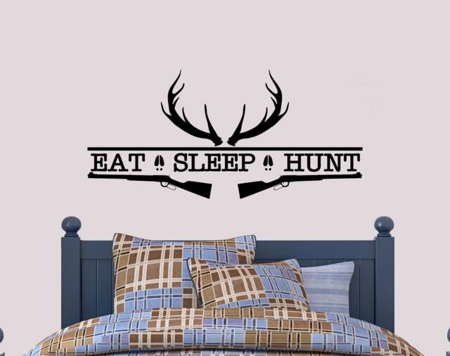 Eat Sleep Hunt Vinyl Wall Decal Country Nursery Decor - image 1