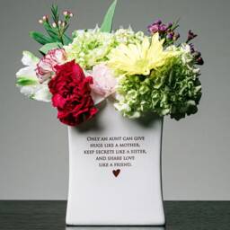 Unique Aunt Gift, Gift For Aunt, Birthday Or Wedding - Ready To Ship Square Vase - thumbnail 3