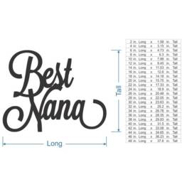 "Wall Hanging Word Cutout ""Best Nana" - thumbnail 3