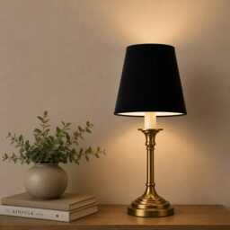 Black Velvet Lampshade - Handmade Candle Clip Or Drum Shade For Table Lamp, Wall Light Ceiling Pendant - thumbnail 3
