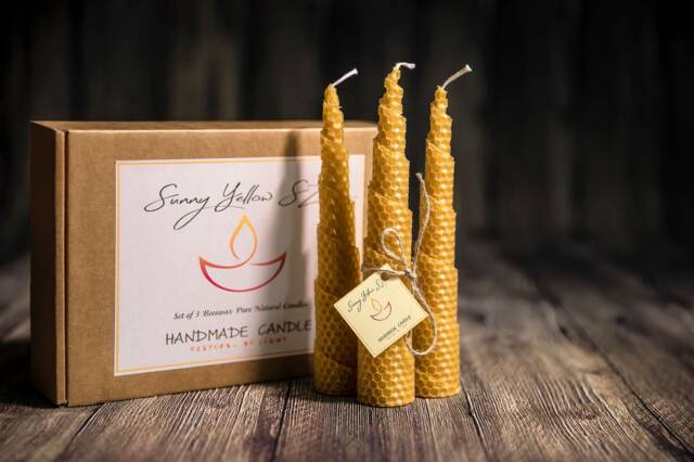 Beeswax Candles Gift Set, Pure Natural Candles Gift Box, Hand Rolled Eco Friendly Christmas Candles, Birthday Gift, New Home Gifts - image 1
