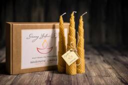 Beeswax Candles Gift Set, Pure Natural Candles Gift Box, Hand Rolled Eco Friendly Christmas Candles, Birthday Gift, New Home Gifts - thumbnail 1