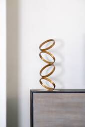 Gold Bronze Mid Century Modern Metal Sculpture Art Abstract Simple Contemporary Decor Modernist By Petrykowski Artworks