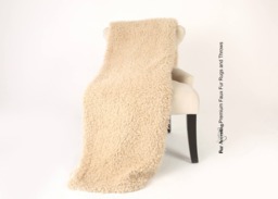 Tan Plush Faux Fur Throw Blanket, Llama Sheepskin Bedspread, Usa Made