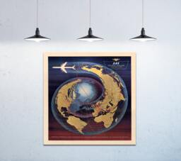 Vintage Sas Airline Routes Print Scandinavian Travel Poster - thumbnail 1