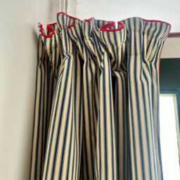 Ticking Stripe Thermal Door Curtain Fully Interlined in A Range Of Colours & Sizes - thumbnail 2