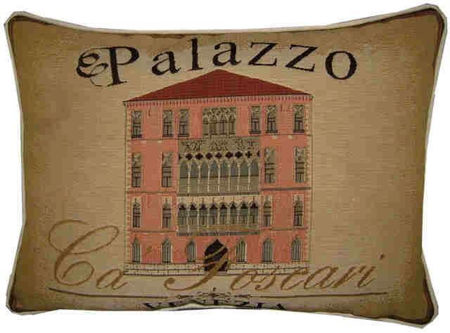 Palazzo Ca Foscari Venezia Oblong Tapestry Cushion Pillow Cover