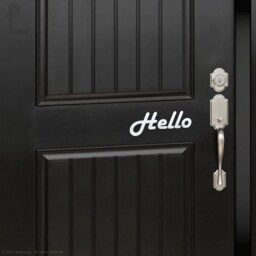 Hello Door Decal . Airbnb Greeting Custom Sign Vinyl Wall Retail Welcome Lswd - 0148/0149 - thumbnail 2
