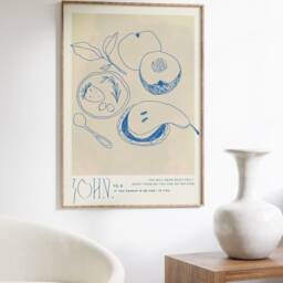 John 15 Food Illustration Poster Printed & Shipped - Modern Scripture Decor, Bible Verse Prints Christian Home Decor Faith Art - thumbnail 2