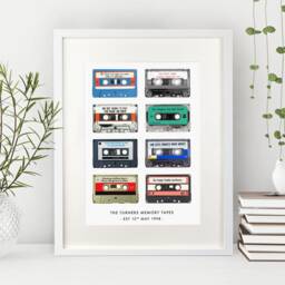 Memory Tapes Personalised Print, Retro Cassette Tapes, Custom Made Gift Music Lover - thumbnail 2
